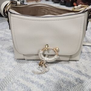 See By Chloe Cream Crossbody Bag with Gold Accents